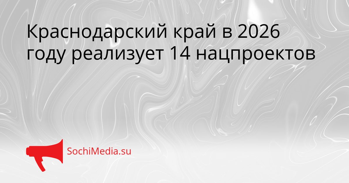 Краснодарский край в 2026 году реализует 14 нацпроектов Сгенерировано