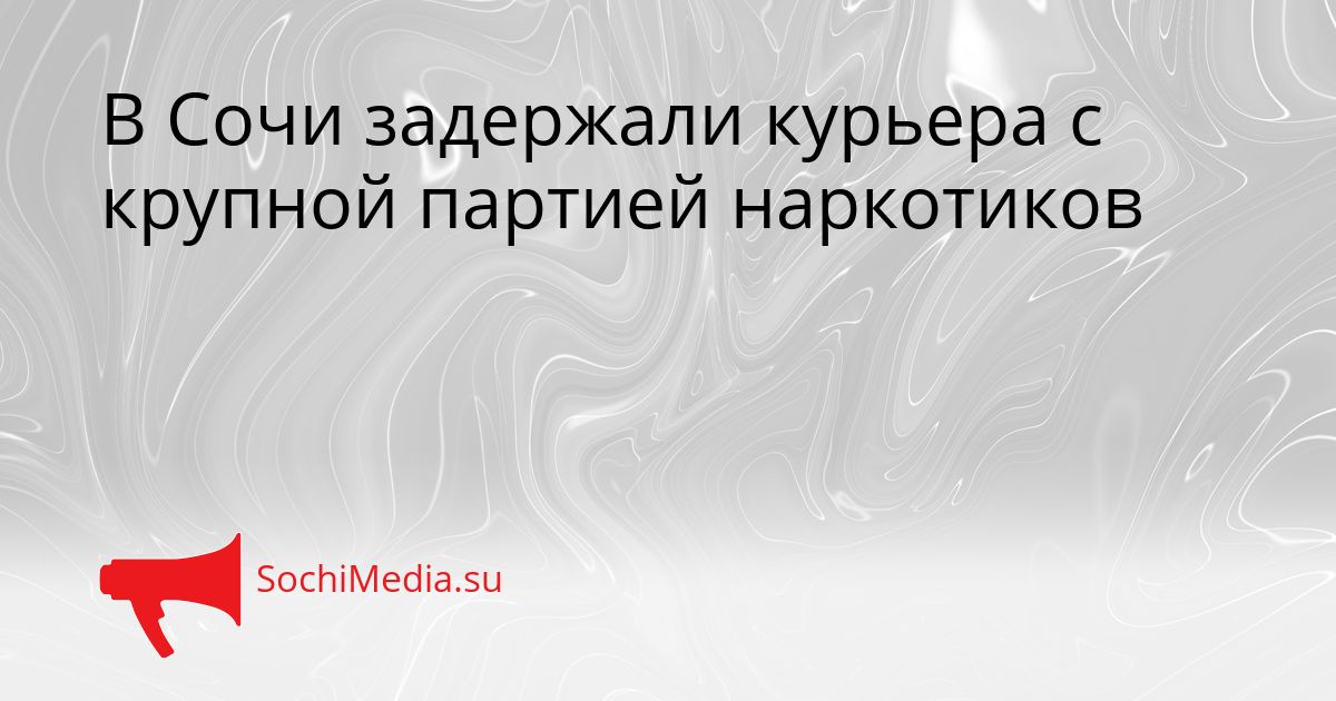 В Сочи задержали курьера с крупной партией наркотиков Сгенерировано