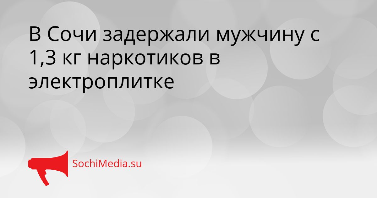 В Сочи задержали мужчину с 1,3 кг наркотиков в электроплитке Сгенерировано
